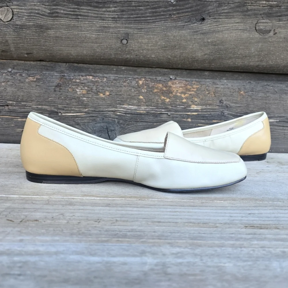 Bandolino Liberty 90s Preppy Minimalist Leather Sqaure Toe Comfort Loafer 8.5M
